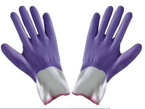 M kundengebundene haltbares Schaum-fertiges purpurrotes Nitril beschichtete arbeitende schützende Handhandschuhe